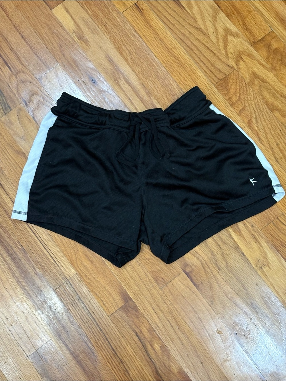 Danskin Now Black Athletic Shorts with White Side Panels